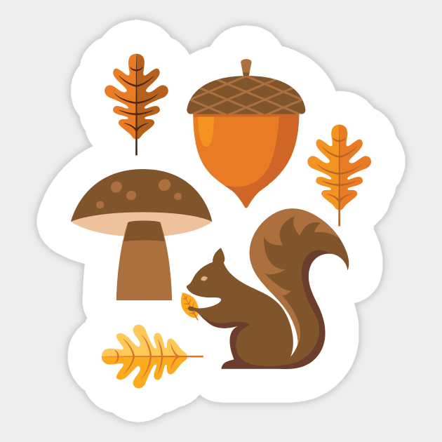 Squirrel Square Sticker by SWON Design